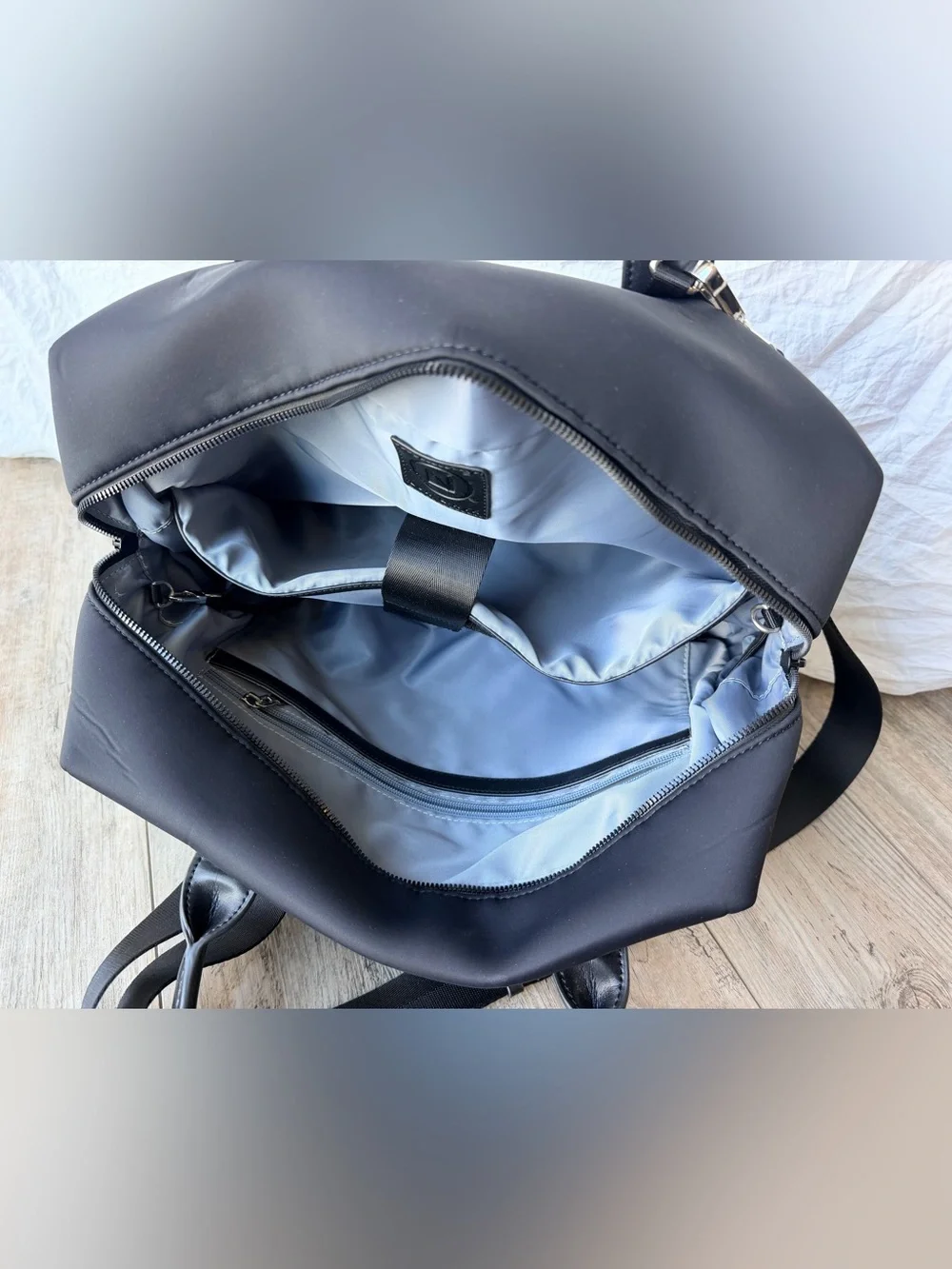 Lux & Nyx Large Origami Black Travel Overnight Everyday Tote Bag V Fold